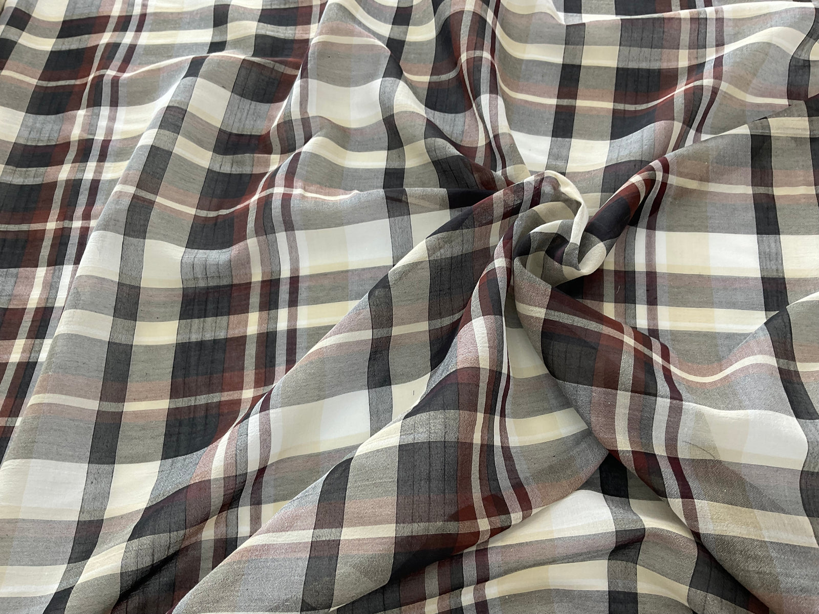 チェックシングルガーゼ生地♪　手作りマスクにも♡　ｃ-22